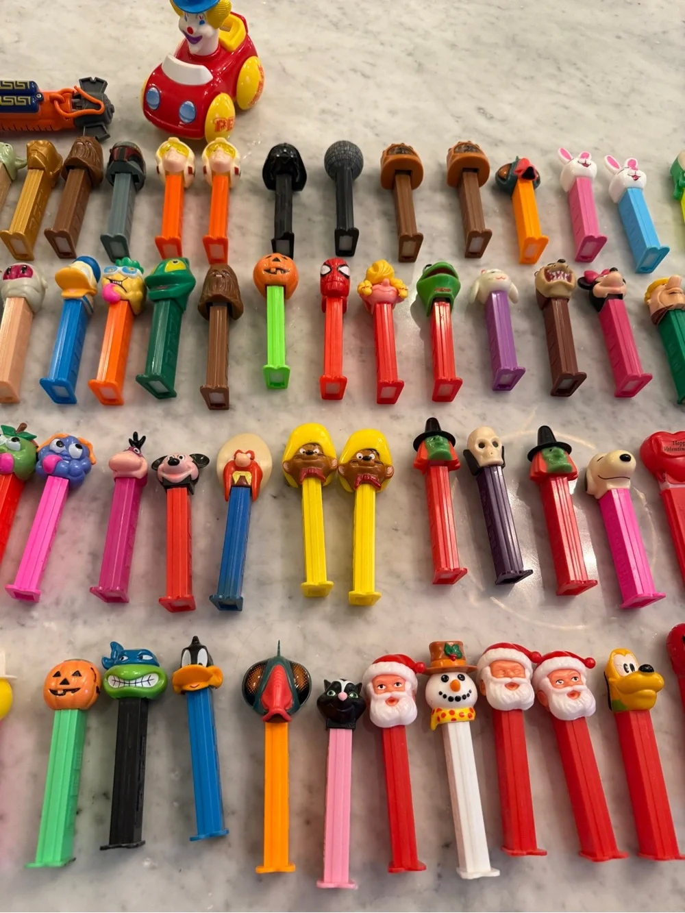 Huge Lot of 126 PEZ Dispensers 1990s-2010s Disney Star Wars Garfield Holiday